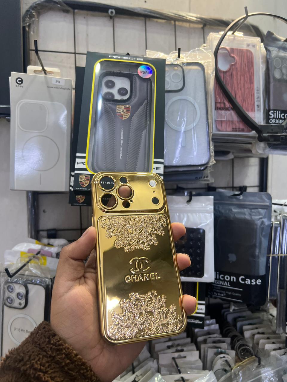 Premium Gold-Plated iPhone Cover for 13pro,13pro max,14pro,14pro max,15pro,15pro max,16pro,16pro max,17pro,17pro max