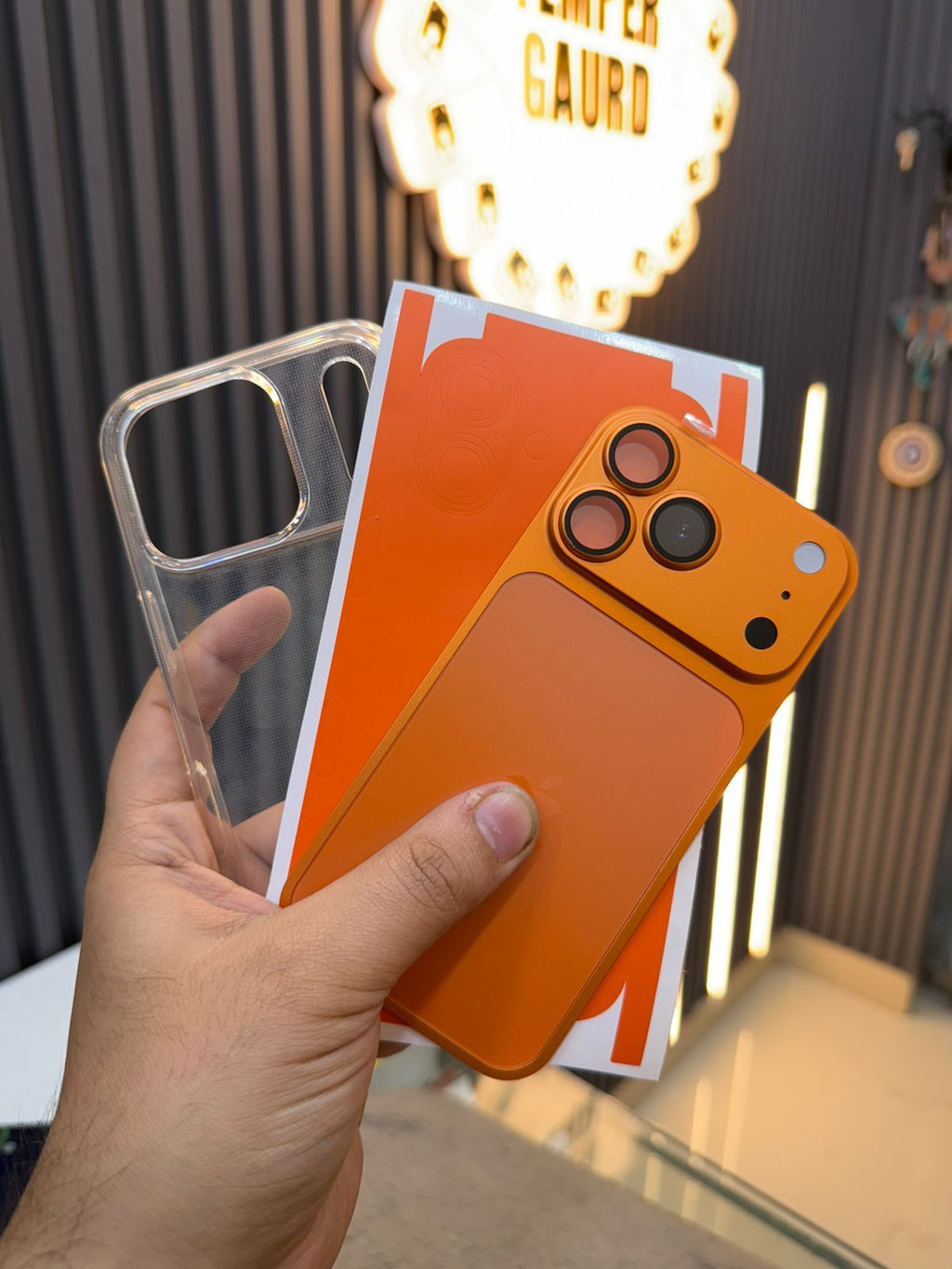 Premium Flash Hide Metal Sheet For older phone  → 17 Pro/max