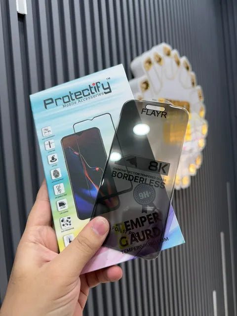 Top Quality 8K 360° Privacy Tempered Glass Screen Protector – Full Coverage Anti-Spy Protection